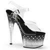 Pleaser - STARDUST708T Sandale à bride à la cheville, Pole dance chaussures - Chaussures de pole dance - Noir/Transparent Product image